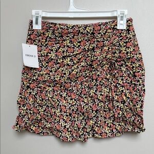 Forever 21 Floral Mini Skirt - Pink, Yellow, Black